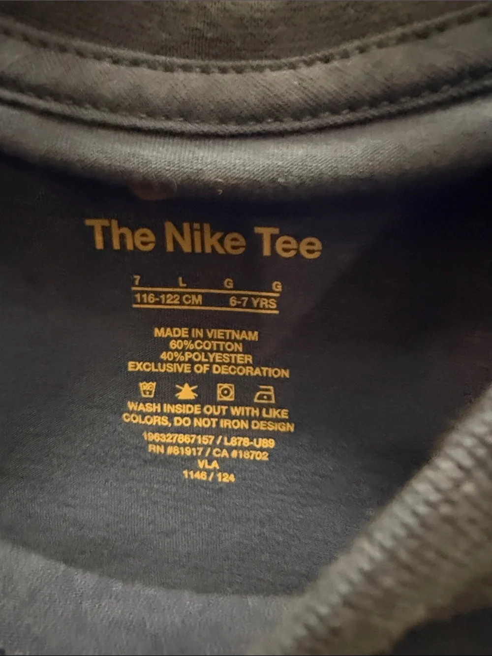 Nike Kids Blue Short-Sleeve Tee with Orange-to-Yellow Gradient Logo